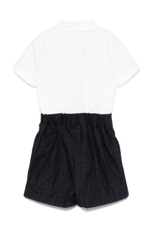 tutina in cotone bianco FENDI KIDS | BML158AS64F1I11